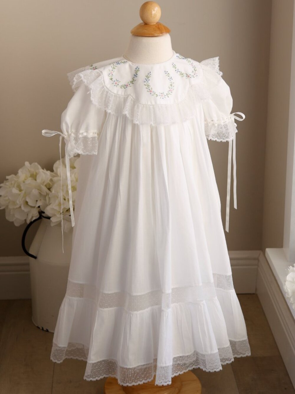 Strasburg Heirloom Collection White Vintage Dress Flower Girl Special Occasion